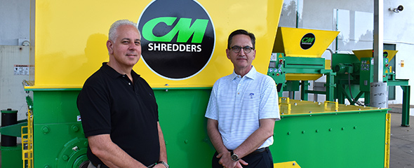 (LEFT) CHARLES ASTAFAN GENERAL MANAGER OF CM SHREDDERS (RIGHT) MARTIN BERARDI, CEO OF BENGAL MACHINE
